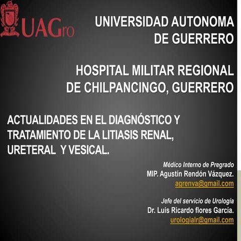Abordaje diagnóstico de la litiasis renal, ureteral y vesical