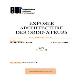 Exposé imprimante 3 d