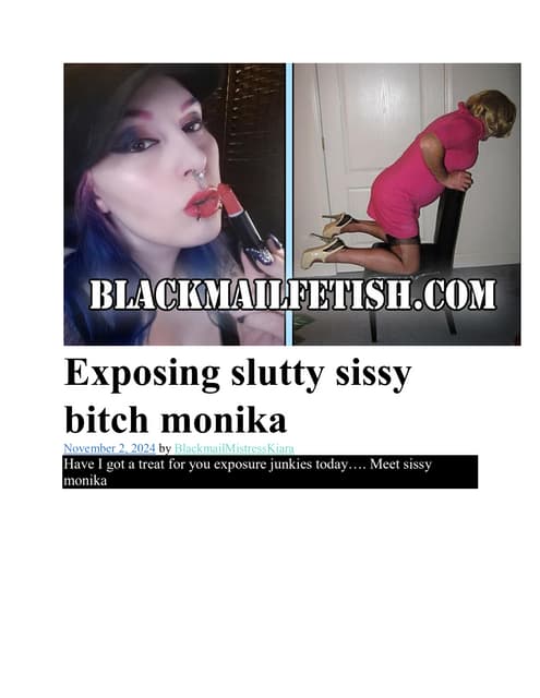 Exposing slutty sissy bitch monika on the internet.pdf