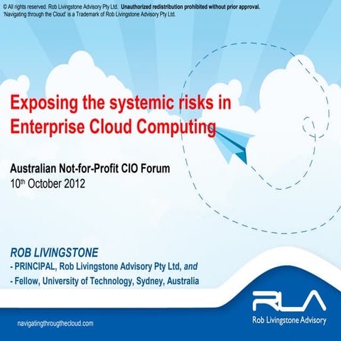 Exposing the systemic risks in enterprise cloud computing