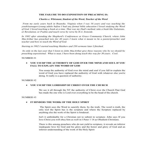 Expositional preaching 19 outline