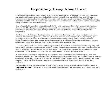 Expository Essay About Love. Everest College
