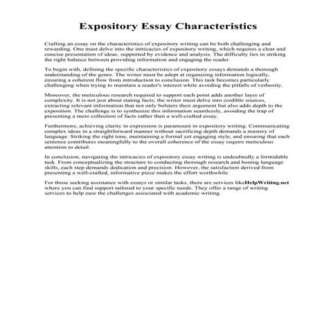Expository Essay Characteristics. Bryan College