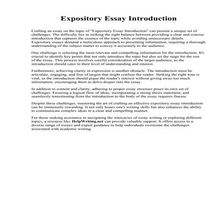 Expository Essay Introduction