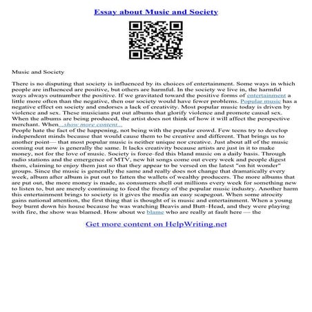 Expository Essay On Music