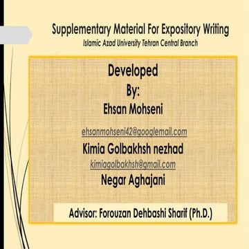 Supplementary Material for learning Expository Writing
