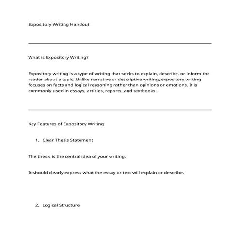 Expository Writing English notes grade 11