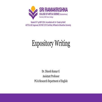 Professional English: Expository Writing - Practice