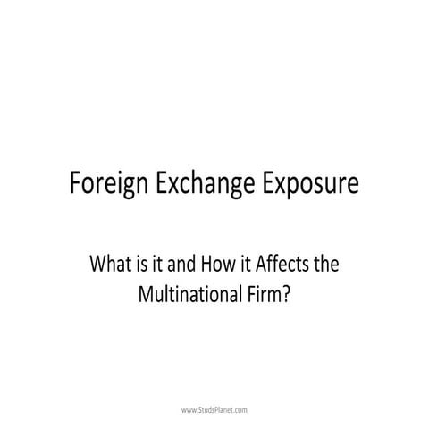 Exposure foreign exchange