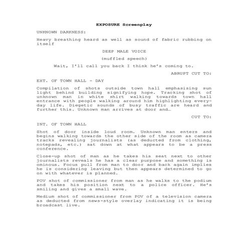 Exposure Screenplay