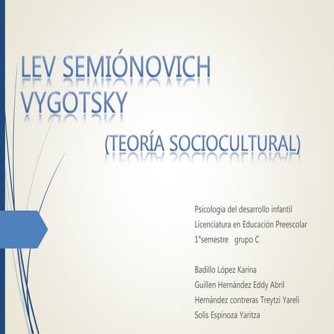 Teoria socio cultural Vigotsky