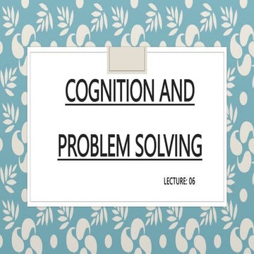 cognitions in problem solving strategies