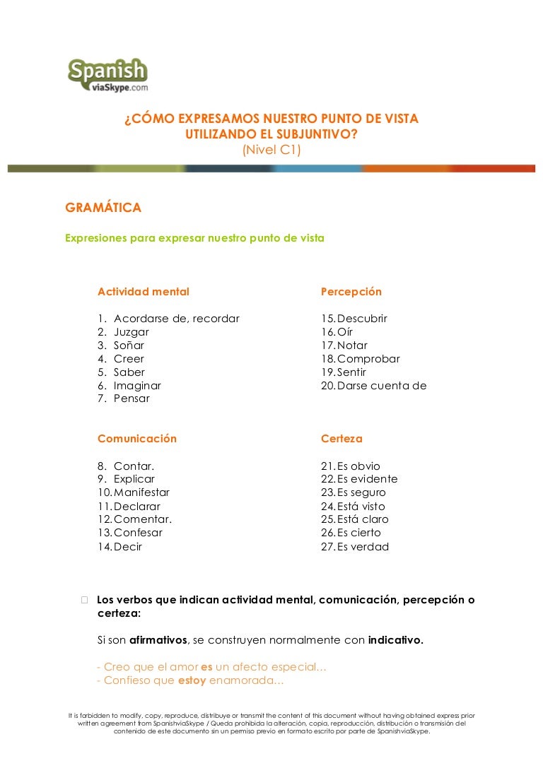How to express points of views in Spanish