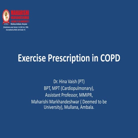 Exercise prescription in COPD