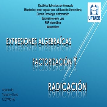 Expresiones algebraicas