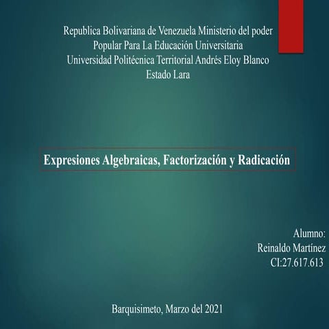 Expresiones algebraicas