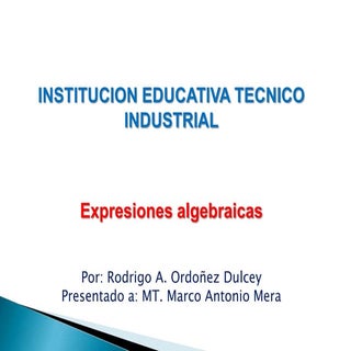 Expresiones algebraicas  rol docente