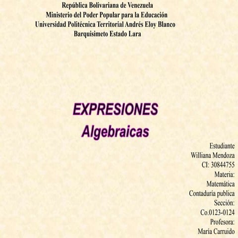 Multiplicaciones de expresiones algebraicas | DOCX
