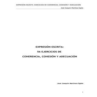 Ejercicios: coherencia y cohesión