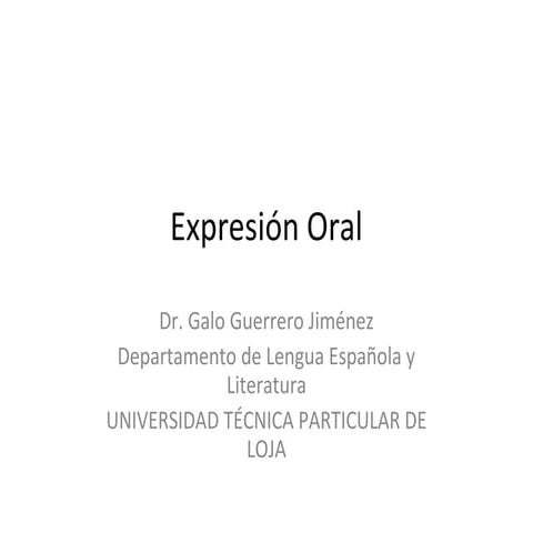 Expresion oral