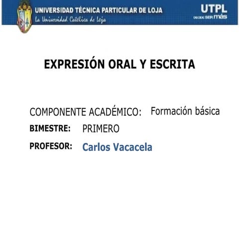 Expresion oral y escrita