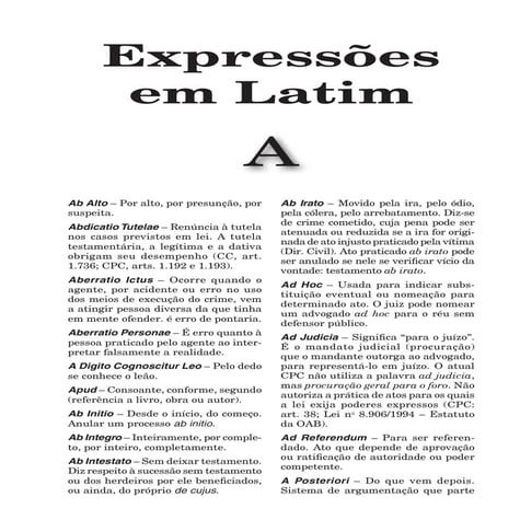 Expressões em latim dicionário compacto | PDF