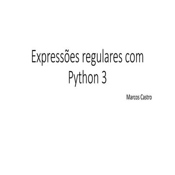 Expressões Regulares com Python 3