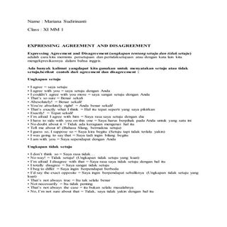 Expressing agreement and disagreement