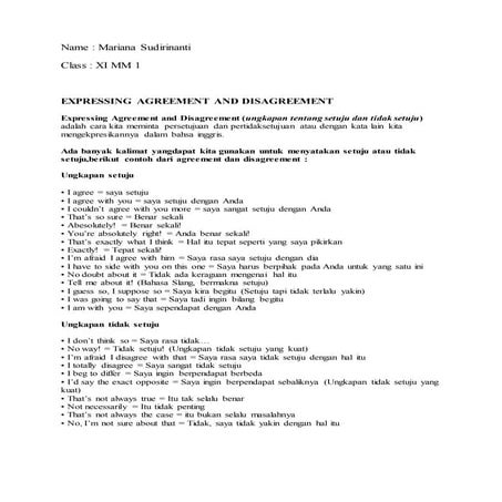 Expressing agreement and disagreement