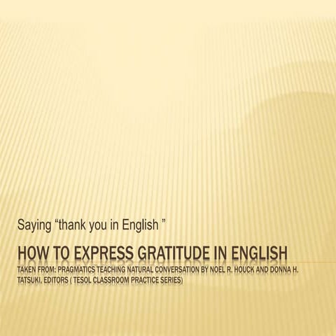 Expressing gratitude in English