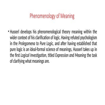 Philosophy: Phenomenology of Meaning,epoche | PPTX