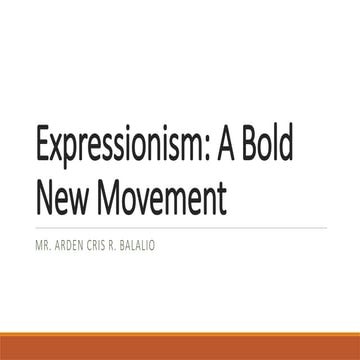 Expressionism a Bold New Movement Grad10