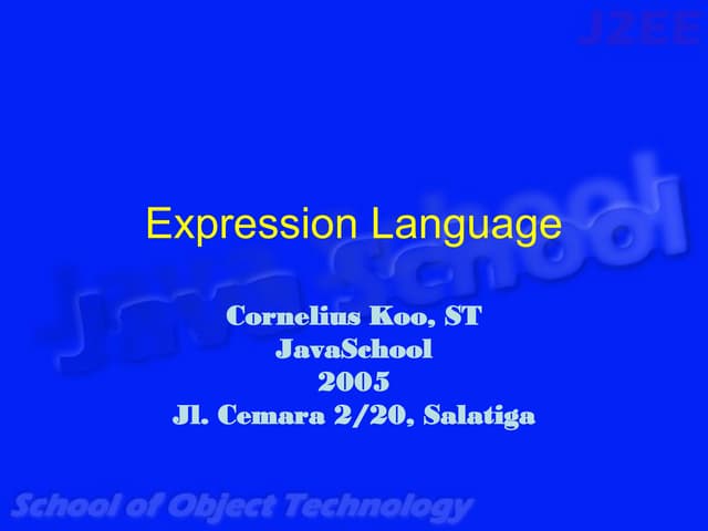 Expression Language in JSP
