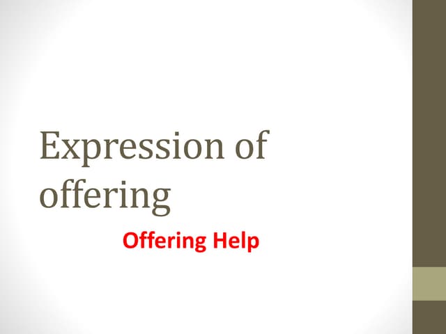 Asking and offering help | PPTX