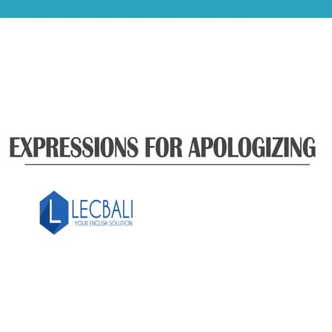 Belajar Expressions for apologizing