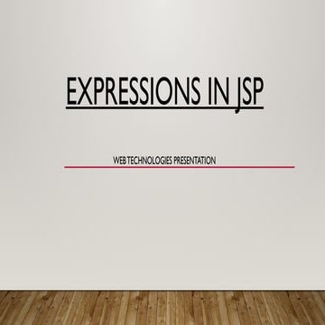 EXPRESSIONS IN JSP and Expression language in JSP