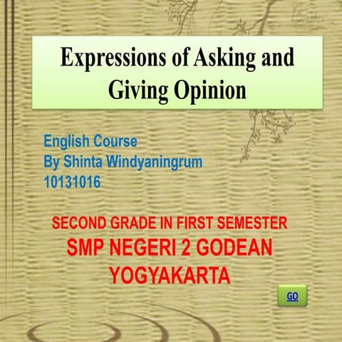 Expressions of asking and giving opinion