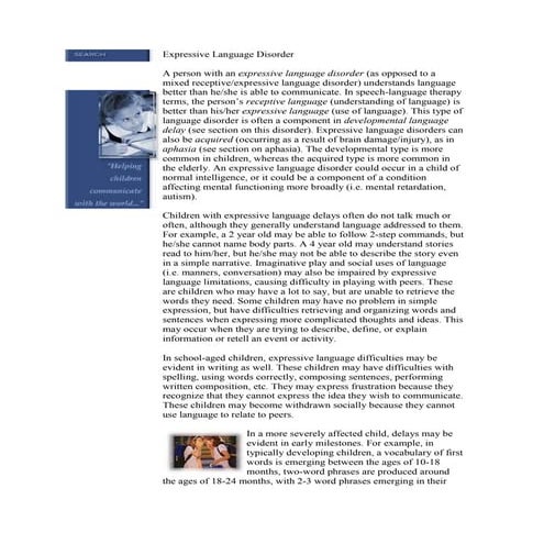 Expressive language disorder