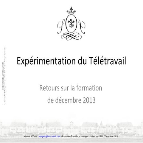 Expérimentation du télétravail dans un conseil générail