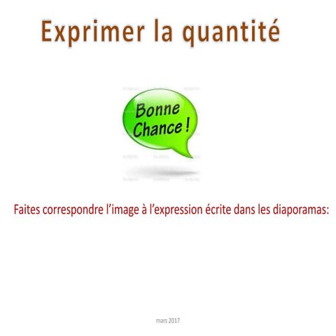 Exprimer la quantité | PPTX