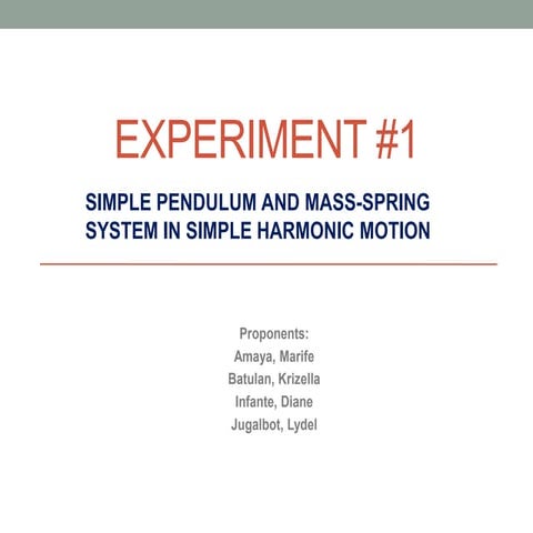 Simple Pendulum and Mass-Spring System in SHM