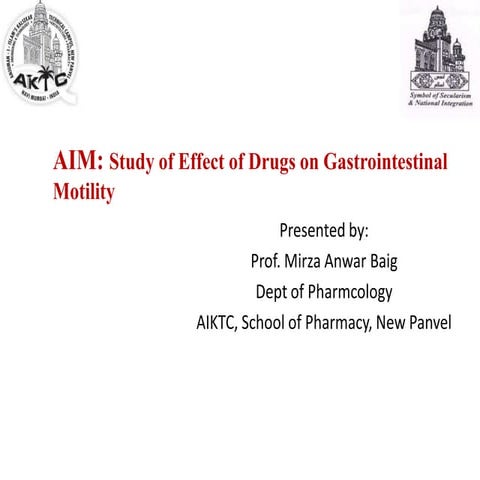 Expt 5- To determine the drug effect on gastrointestinal motility in rat/guinea pig/ rabbit.