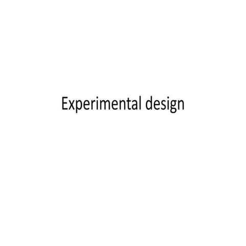 How to design an experiment successfully