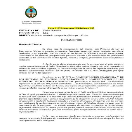 Expte 11059  Ley de emergencia