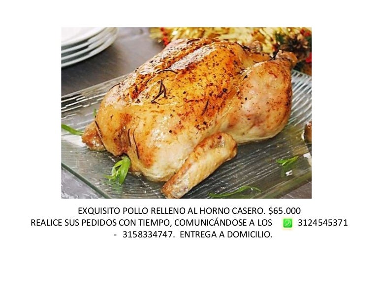 Exquisito pollo relleno al horno casero