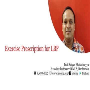 Exercise Prescription for Low Back Pain
