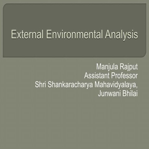 External environmental analysis 