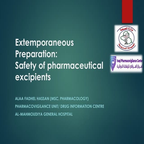 Extemporaneous Preparation: Safety of pharmaceutical excipients.pptx