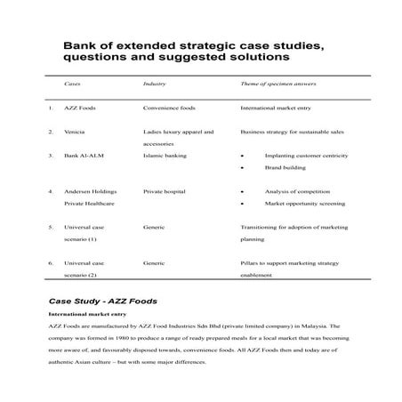 Extended case studies