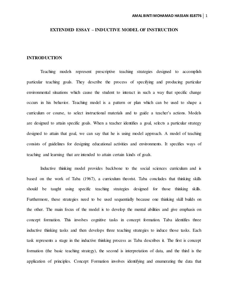 Inductive Essay Examples Buying Assignments also Narrative Essay Examples For High School Paper Vs Essay